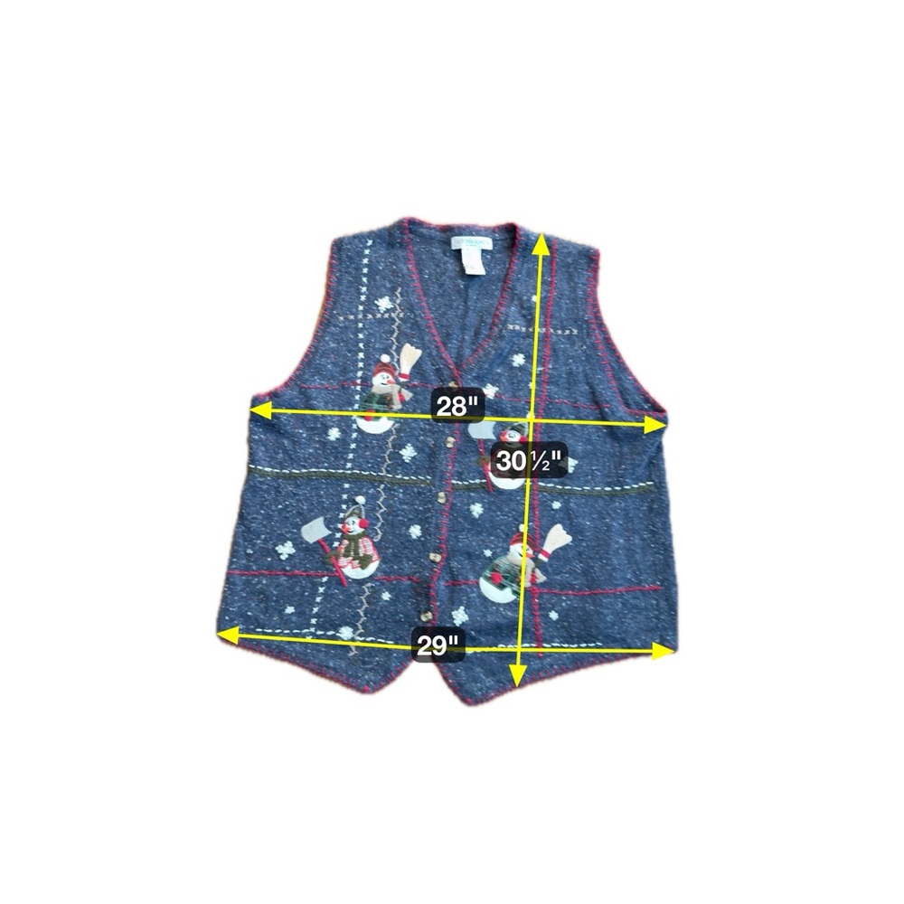 Vintage Victoria Jones Angora Blend Sweater Vest 3X Christmas  Prairie Cottage - Picture 11 of 11